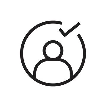 Profile Check Icon, Perfect for Identification and Security Illustrations Stock Illustration