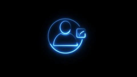 Profile with check mark icon. user account accepted symbol Video stock 292901177