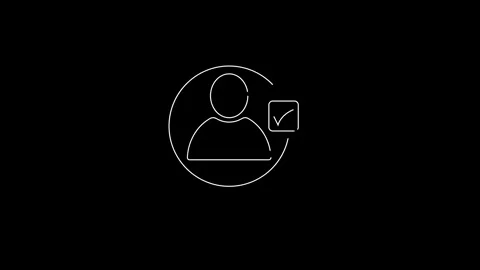 Profile with check mark icon. user account accepted symbol and animated video Video stock 292901325