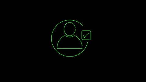 Profile with check mark icon. user account accepted symbol and animated video Stock Footage 292901328