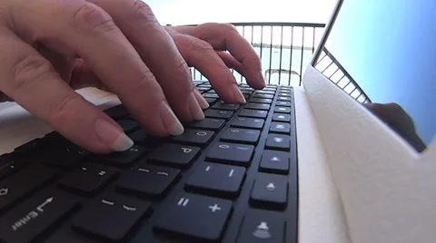 Profile Closeup Typing On Keyboard 스톡 동영상 35891442