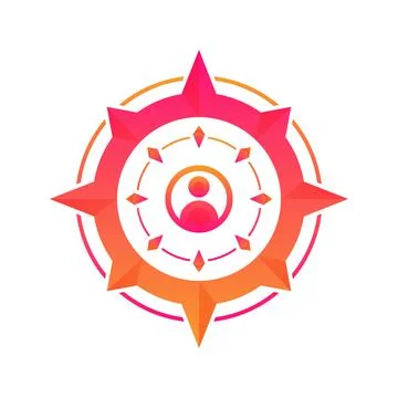 Profile compass gradient logo design template icon Stock Illustration