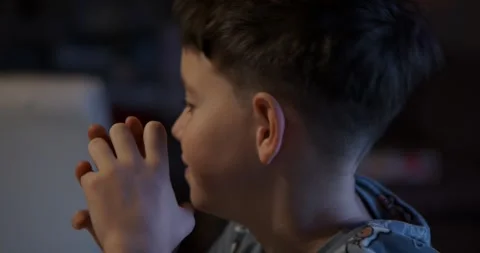 Profile of a concentrated boy. Stock Footage 326875256