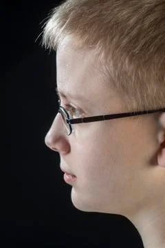 Profile of contemplative boy Stock Photos