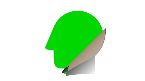 Profile Drawing of Man Is Ripped and Green Area Appears Behind Video stock 88328699