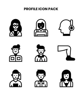 Profile DuoTone Bundle Icons Pack Stock Illustration