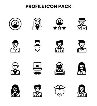 Profile DuoTone Icons Pack Stock Illustration
