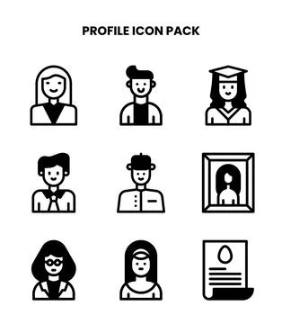 Profile DuoTone Scalable Icons Pack Stock Illustration