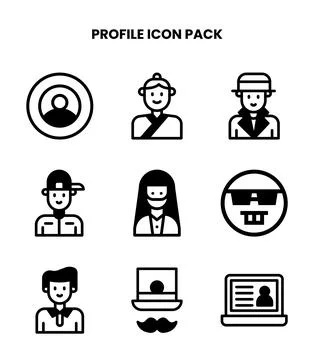 Profile DuoTone Set Icons Pack Stock Illustration