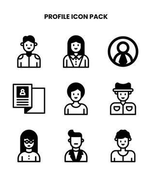 Profile DuoTone UI Icons Pack Stock Illustration