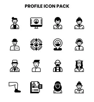 Profile DuoTone Vector Icons Pack Stock Illustration