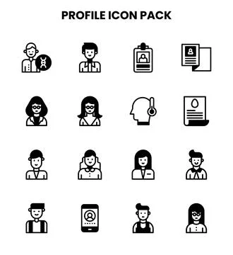 Profile DuoTone Vector Icons Pack Stock Illustration