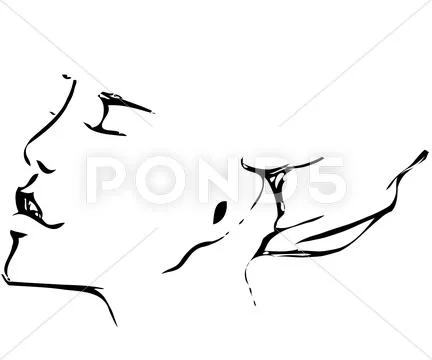Profile girl Stock Illustration