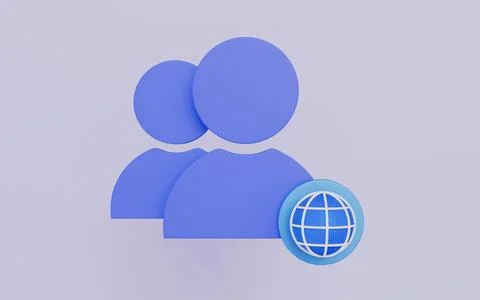 Profile globe network, Social media concept 3d illustration 스톡 일러스트