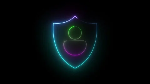 Profile Glow Line Contact &amp; Shield Icon Animation – Secure &amp; Modern Stock Footage 283987076