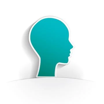 Profile head paper icon Stock Illustration