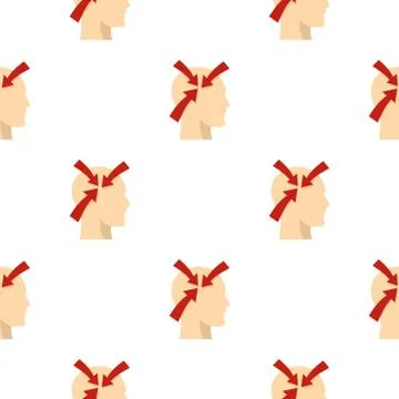 Profile of the head with red arrows inside pattern Stock Illustration