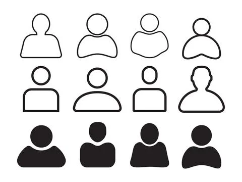 Profile icon vector set, avatar icon, user icon, person icon Stock Illustration