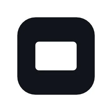 Profile ID Card Icon Black Rounded Square Button Business Finance Symbol Vector Stock Illustration