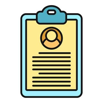Profile identity document on a clipboard icon Illustrazione stock