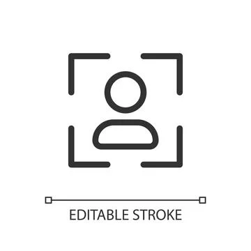 Profile image pixel perfect linear ui icon Stock Illustration