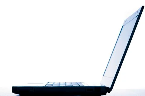 Profile of laptop computer Stock Photos