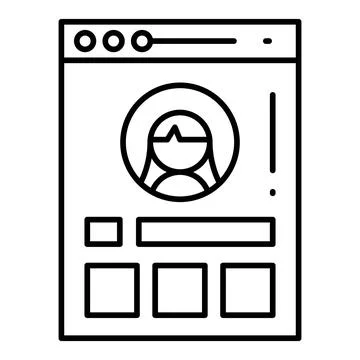 Profile Line Icon Stock Illustration
