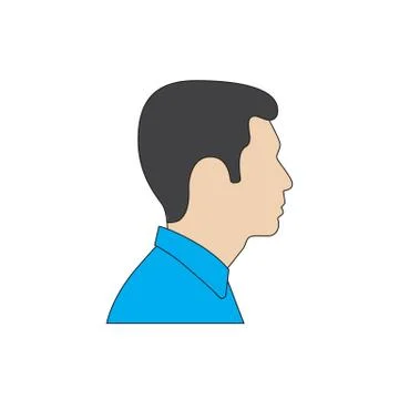 Profile man flat Stock Illustration
