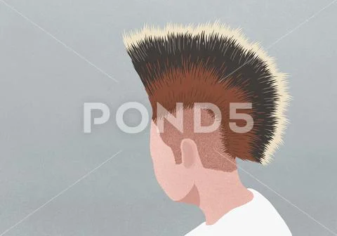 Profile man with mohawk Stock Illustration