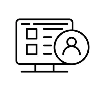 Profile Management Interface with User Icon and List Elements in Minimal Styl Illustrazione stock