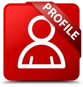 Profile (member icon) red square button red ribbon in corner Stock Illustration