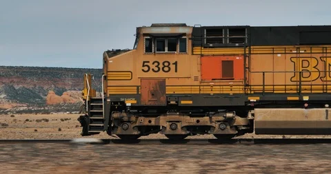 Profile of a moving Train Stock Footage 87624872