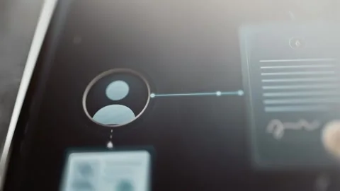 Profile node connects directly to signed estate document Video stock 346606646