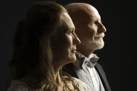 Profile of older couple Stock Photos