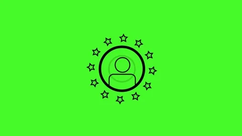 Profile or customer icon animated with starts around the circle Stock Footage 274924471