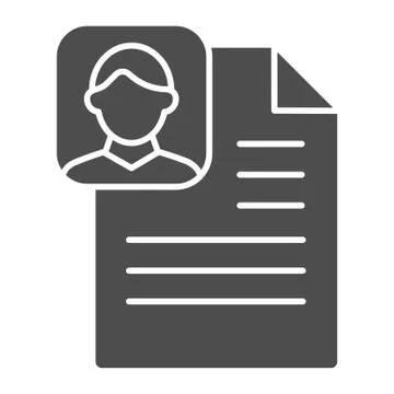 Profile paper solid icon. Medical file vector illustration isolated on white Stockillustratie