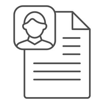 Profile paper thin line icon. Medical file vector illustration isolated on white Stock Illustration