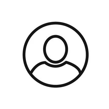 Profile photo icon linear vector graphics sign 스톡 일러스트