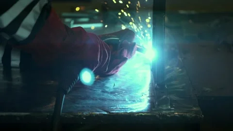 Profile pipe welding Stock Footage 259306921