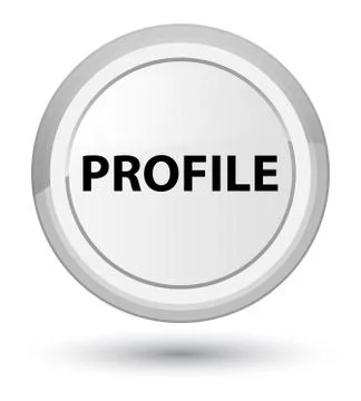 Profile prime white round button Stock Illustration