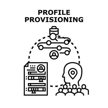 Profile provisioning concept for user management Stock Illustration