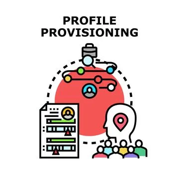 Profile provisioning concept for user management Stock Illustration