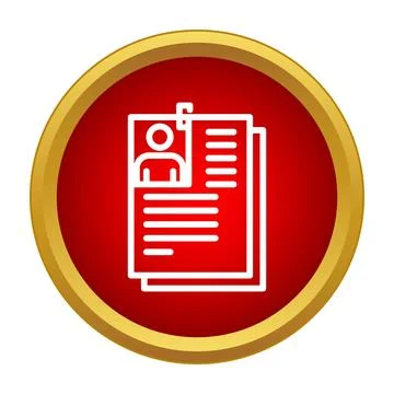 Profile resume document icon for job recruitment application Stock Illustration