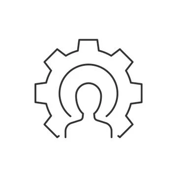 Profile setting line icon on white background Stock Illustration