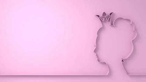 Profile silhouette of a princess Stock Footage 311297436