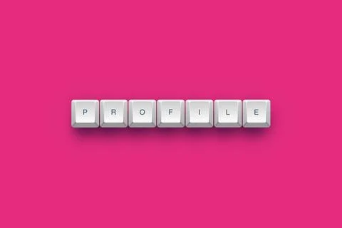 Profile text on a 3d keyboard button with shadow concept series Иллюстрация