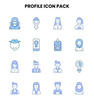 Profile Two Colour Scalable Icons Pack Stock Illustration