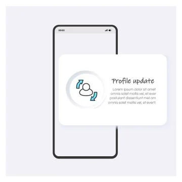 Profile update line icon or button 스톡 일러스트