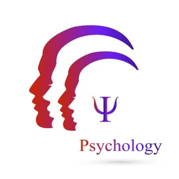 Profile vector silhouette with letter Psi inside Stock Illustration