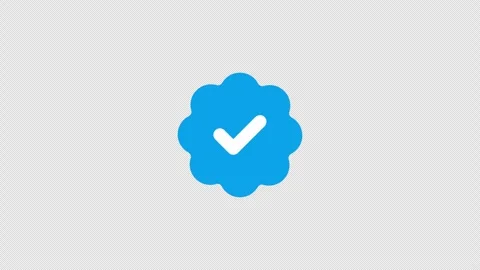 Profile verification blue check mark icon. Alpha channel 4k footage Stock Footage 297786736